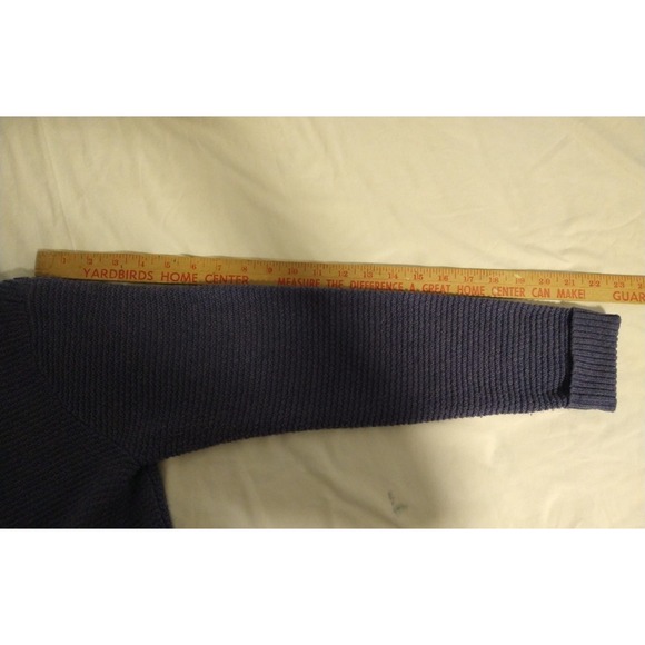 J Jill Cardigan Sweater Long Button Up Sm Petite Blue Knit Pockets Cotton Blend - Picture 9 of 10